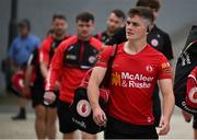 24 June 2023; Ruairi Canavan of Tyrone arrives before the GAA Football All-Ireland Senior Championship Preliminary Quarter Final match between Donegal and Tyrone at MacCumhaill Park in Ballybofey, Donegal. Photo by Brendan Moran/Sportsfile