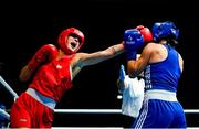 24 June 2023; Anna Luca Hamori of Hungary, left, in action against Marketa Tojnarova of Czechia in their Welterweight 66kg bout at the Nowy Targ Arena during the European Games 2023 in Poland. Photo by Tyler Miller/Sportsfile
