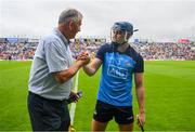 24 June 2023; Dublin County Board CEO John Costello and Eoghan O'Donnell of Dublin after the GAA Hurling All-Ireland Senior Championship Quarter Final match between Clare and Dublin at TUS Gaelic Grounds in Limerick. Photo by Ray McManus/Sportsfile