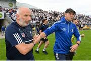 24 June 2023; Kildare manager Glenn Ryan, left, and Monaghan manager Vinny Corey after the GAA Football All-Ireland Senior Championship Preliminary Quarter Final match between Kildare and Monaghan at Glenisk O'Connor Park in Tullamore, Offaly. Photo by Seb Daly/Sportsfile