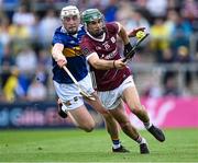 24 June 2023; Evan Niland of Galway in action against Eoghan Connolly of Tipperary during the GAA Hurling All-Ireland Senior Championship Quarter Final match between Galway and Tipperary at TUS Gaelic Grounds in Limerick. Photo by Piaras Ó Mídheach/Sportsfile