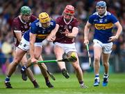 24 June 2023; Ronan Maher, 6, and Alan Tynan of Tipperary in action against Brian Concannon, 10, and Ronan Glennon of Galway during the GAA Hurling All-Ireland Senior Championship Quarter Final match between Galway and Tipperary at TUS Gaelic Grounds in Limerick. Photo by Piaras Ó Mídheach/Sportsfile
