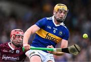 24 June 2023; Ronan Maher of Tipperary in action against Ronan Glennon of Galway during the GAA Hurling All-Ireland Senior Championship Quarter Final match between Galway and Tipperary at TUS Gaelic Grounds in Limerick. Photo by Piaras Ó Mídheach/Sportsfile