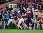 24 June 2023; Galway manager Henry Shefflin reacts as Mark Kehoe of Tipperary is tackled by Darren Morrissey of Galway during the GAA Hurling All-Ireland Senior Championship Quarter Final match between Galway and Tipperary at TUS Gaelic Grounds in Limerick. Photo by Ray McManus/Sportsfile