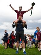 24 June 2023;  Rory Haverty of Athenry celebrates after the John West Féile na nGael Division one cup final at Connacht GAA Centre of Excellence in Bekan, Mayo. Photo by Stephen Marken/Sportsfile