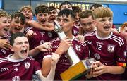 24 June 2023; Captain Shay Brady of Athenry kisses the trophy during the John West Féile na nGael presentation ceremony at Connacht GAA Centre of Excellence in Bekan, Mayo. Photo by Stephen Marken/Sportsfile