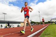 24 June 2023; Matthew Newell from Colaste Bhaile Chlair, Connacht, on his way to winning the Boy's 3000m Walk from Connacht team-mates second place Seamus Clarke, from St Muredachs College Ballina during the 123.ie Tailteann School’s Interprovincial Games at the SETU Campus in Carlow. Photo by Matt Browne/Sportsfile