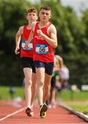 24 June 2023; Matthew Newell from Colaste Bhaile Chlair, Connacht, on his way to winning the Boy's 3000m Walk from Connacht team-mates second place Seamus Clarke, from St Muredachs College Ballina during the 123.ie Tailteann School’s Interprovincial Games at the SETU Campus in Carlow. Photo by Matt Browne/Sportsfile
