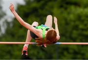 24 June 2023; Sium Quinn, from St Colmcilles CS Knocklyon, Leinster, who won the Girls High Jump during the 123.ie Tailteann School’s Interprovincial Games at the SETU Campus in Carlow. Photo by Matt Browne/Sportsfile