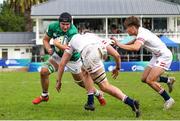 24 June 2023; Ruadhan Quinn of Ireland attempts to get past Finn Carnduff of England during the U20 Rugby World Cup match between England and Ireland at Paarl Gymnasium in Paarl, South Africa. Photo by Shaun Roy/Sportsfile