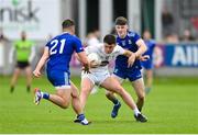 24 June 2023; Alex Beirne of Kildare in action against Stephen O’Hanlon, right, and Dessie Ward of Monaghan during the GAA Football All-Ireland Senior Championship Preliminary Quarter Final match between Kildare and Monaghan at Glenisk O'Connor Park in Tullamore, Offaly. Photo by Seb Daly/Sportsfile