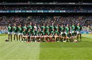 25 June 2023; The Meath squad before the Tailteann Cup Semi Final match between Antrim and Meath at Croke Park in Dublin. Photo by Michael P Ryan/Sportsfile