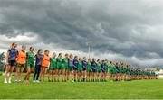 25 June 2023; Meath and Waterford players before the TG4 Ladies Football All-Ireland Championship match between Waterford and Meath at Fraher Field in Dungarvan, Waterford. Photo by Matt Browne/Sportsfile