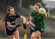 25 June 2023; Aoife Minogue of Meath in action against Cora Murray of Waterford during the TG4 Ladies Football All-Ireland Championship match between Waterford and Meath at Fraher Field in Dungarvan, Waterford. Photo by Matt Browne/Sportsfile