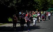 25 June 2023; Supporters make their way to the stadium before the GAA Football All-Ireland Senior Championship Preliminary Quarter Final match between Galway and Mayo at Pearse Stadium in Galway. Photo by Seb Daly/Sportsfile