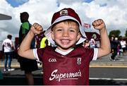 25 June 2023; Young Galway supporter Tony Ward, age 5, from Corofin, Galway, before the GAA Football All-Ireland Senior Championship Preliminary Quarter Final match between Galway and Mayo at Pearse Stadium in Galway. Photo by Seb Daly/Sportsfile
