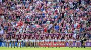 25 June 2023; Galway players and supporters before the GAA Football All-Ireland Senior Championship Preliminary Quarter Final match between Galway and Mayo at Pearse Stadium in Galway. Photo by Seb Daly/Sportsfile