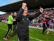 25 June 2023; Mayo manager Kevin McStay celebrates after his side's victory in the GAA Football All-Ireland Senior Championship Preliminary Quarter Final match between Galway and Mayo at Pearse Stadium in Galway. Photo by Seb Daly/Sportsfile
