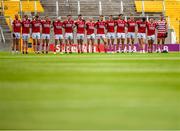 24 June 2023; The Cork team stand for Amhrán na bhFiann before before the GAA Football All-Ireland Senior Championship Preliminary Quarter Final match between Cork and Roscommon at Páirc Uí Chaoimh in Cork. Photo by Tom Beary/Sportsfile