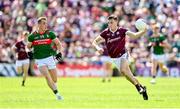 25 June 2023; Matthew Tierney of Galway in action against Eoghan McLaughlin of Mayo during the GAA Football All-Ireland Senior Championship Preliminary Quarter Final match between Galway and Mayo at Pearse Stadium in Galway. Photo by Seb Daly/Sportsfile
