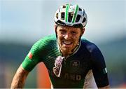 25 June 2023; Christopher Dawson of Ireland in action in the men's mountain bike cross country final at the Krynica-Zdrój Hill Park during the European Games 2023 in Poland. Photo by Tyler Miller/Sportsfile