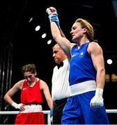 26 June 2023; Kellie Harrington of Ireland, right, is declared victorious over Elida Kocharyan of Armenia after the Women's 60kg Round of 16 at the Nowy Targ Arena during the European Games 2023 in Krakow, Poland. Photo by David Fitzgerald/Sportsfile