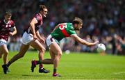 25 June 2023; Aidan O'Shea of Mayo in action against John Maher of Galway before the GAA Football All-Ireland Senior Championship Preliminary Quarter Final match between Galway and Mayo at Pearse Stadium in Galway. Photo by Brendan Moran/Sportsfile