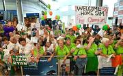 26 June 2023; Supporters gather at Dublin Airport ahead of the team's return from the World Special Olympic Games in Berlin, Germany. Photo by Sam Barnes/Sportsfile