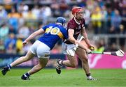 24 June 2023; Ronan Glennon of Galway in action against Alan Tynan of Tipperary during the GAA Hurling All-Ireland Senior Championship Quarter Final match between Galway and Tipperary at TUS Gaelic Grounds in Limerick. Photo by Piaras Ó Mídheach/Sportsfile