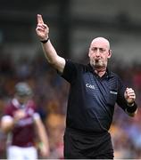 24 June 2023; Referee John Keenan during the GAA Hurling All-Ireland Senior Championship Quarter Final match between Galway and Tipperary at TUS Gaelic Grounds in Limerick. Photo by Piaras Ó Mídheach/Sportsfile