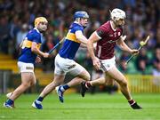 24 June 2023; Gearóid McInerney of Galway in action against Conor Bowe of Tipperary during the GAA Hurling All-Ireland Senior Championship Quarter Final match between Galway and Tipperary at TUS Gaelic Grounds in Limerick. Photo by Piaras Ó Mídheach/Sportsfile