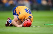 24 June 2023; Darragh Lohan of Clare awaits medical attention for an injury during the GAA Hurling All-Ireland Senior Championship Quarter Final match between Clare and Dublin at TUS Gaelic Grounds in Limerick. Photo by Piaras Ó Mídheach/Sportsfile