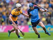 24 June 2023; Paul Crummey of Dublin in action against Adam Hogan of Clare during the GAA Hurling All-Ireland Senior Championship Quarter Final match between Clare and Dublin at TUS Gaelic Grounds in Limerick. Photo by Piaras Ó Mídheach/Sportsfile