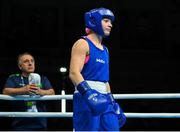 26 June 2023; Amy Broadhurst of Ireland before her Women's 66kg Round of 16 bout against Beatrise Rozentale of Latvia at the Nowy Targ Arena during the European Games 2023 in Krakow, Poland. Photo by David Fitzgerald/Sportsfile