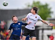 26 June 2023; Louie Annesley of Dundalk in action against Conor Carty of St Patrick's Athletic during the SSE Airtricity Men's Premier Division match between Dundalk and St Patrick's Athletic at Oriel Park in Dundalk, Louth. Photo by Sam Barnes/Sportsfile