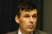 25 June 2004; Philip Browne, IRFU Chief Executive, outgoing, speaking at the Annual Council meeting of the IRFU. Berkeley Court Hotel, Dublin. Picture credit; David Maher / SPORTSFILE