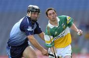 20 June 2004; Michael Cordial, Offaly, in action against Stephen Hiney, Dublin. Guinness Leinster Senior Hurling Championship Semi-Final,  Dublin v Offaly, Croke Park, Dublin. Picture credit; Brian Lawless / SPORTSFILE