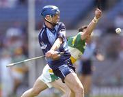 20 June 2004; Aodhan de Paor, Dublin, in action against Michael Cordial, Offaly. Guinness Leinster Senior Hurling Championship Semi-Final,  Dublin v Offaly, Croke Park, Dublin. Picture credit; Brian Lawless / SPORTSFILE