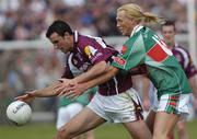 27 June 2004; Joe Bergin, Galway, in action against Ciaran McDonald, Mayo. Bank of Ireland Connacht Senior Football Championship Semi-Final, Mayo v Galway, McHale Park, Castlebar, Co. Mayo. Picture credit; Damien Eagers / SPORTSFILE