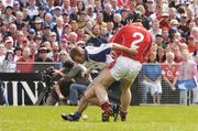 27 June 2004; Eoin McGrath, Waterford, in action against Wayne Sherlock, Cork. Guinness Munster Senior Hurling Championship Final, Cork v Waterford, Semple Stadium, Thurles, Co. Tipperary. Picture credit; Pat Murphy / SPORTSFILE