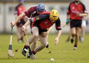 26 June 2004; Michael Braniff, Down, in action against Damien Hayes, Galway. Guinness Senior Hurling Championship Qualifier, Round 1, Down v Galway, McKenna Park, Ballycran, Co. Down. Picture credit; Brendan Moran / SPORTSFILE