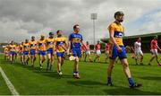 23 June 2013; Clare captain Patrick Donnellan leads his team during the parade. Munster GAA Hurling Senior Championship Semi-Final, Cork v Clare, Gaelic Grounds, Limerick. Picture credit: Ray McManus / SPORTSFILE
