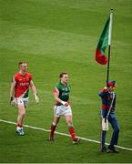 25 August 2013; Mayo captain Andy Moran and goalkeeper Robert Hennelly during the parade. GAA Football All-Ireland Senior Championship Semi-Final, Mayo v Tyrone, Croke Park, Dublin. Picture credit: Ray McManus / SPORTSFILE