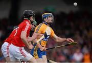 23 June 2013; Seadna Morey, Clare, in action against William Egan, left, and Shane O'Neill, Cork. Munster GAA Hurling Senior Championship Semi-Final, Cork v Clare, Gaelic Grounds, Limerick. Picture credit: Ray McManus / SPORTSFILE