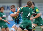 29 August 2013; Stephen Gardiner, Leinster U20, is tackled by Harry Rudkin, Leicester Academy. Friendly, Leinster U20 v Leicester Academy, Ashbourne RFC, Ashbourne, Co. Meath. Picture credit: Brian Lawless / SPORTSFILE