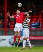 30 August 2013; Graham Gartland, Shelbourne, in action against Eamon Zayed, Shamrock Rovers. Airtricity League Premier Division, Shelbourne v Shamrock Rovers, Tolka Park, Dublin. Photo by Sportsfile