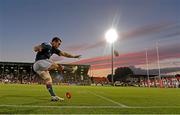30 August 2013; JJ Hanrahan, Munster, kicks a conversion to score the final points of the game. Pre-Season Friendly, Munster v London Irish, Musgrave Park, Cork. Picture credit: Diarmuid Greene / SPORTSFILE