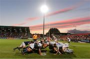 30 August 2013; A general view of a scrum late on in the game. Pre-Season Friendly, Munster v London Irish, Musgrave Park, Cork. Picture credit: Diarmuid Greene / SPORTSFILE