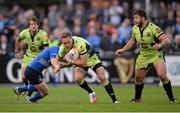 30 August 2013; James Wilson, Northampton Saints, is tackled by Eoin Reddan, Leinster. Pre-Season Friendly, Leinster v Northampton Saints, Donnybrook Stadium, Dublin. Picture credit: Stephen McCarthy / SPORTSFILE