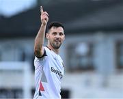 23 June 2023; Patrick Hoban of Dundalk celebrates after scoring his side's second goal, from a penalty, during the SSE Airtricity Men's Premier Division match between Drogheda United and Dundalk at Weaver's Park in Drogheda, Louth. Photo by Piaras Ó Mídheach/Sportsfile